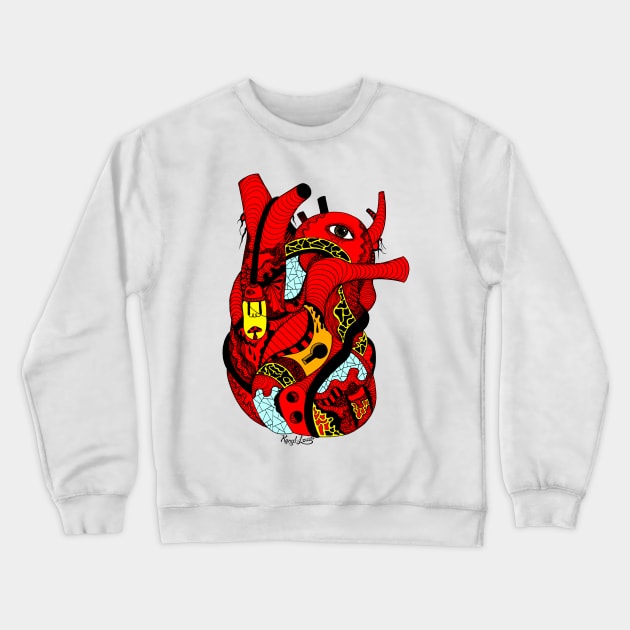 Red Light Heart Crewneck Sweatshirt by kenallouis